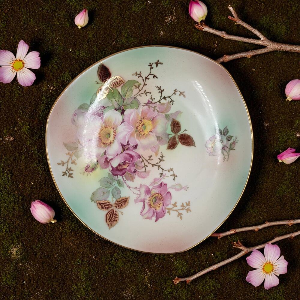 Schumann Bavaria Arzberg Germany “Wild Rose” 7 1/2" Nut Bowl 1930 - 1940's